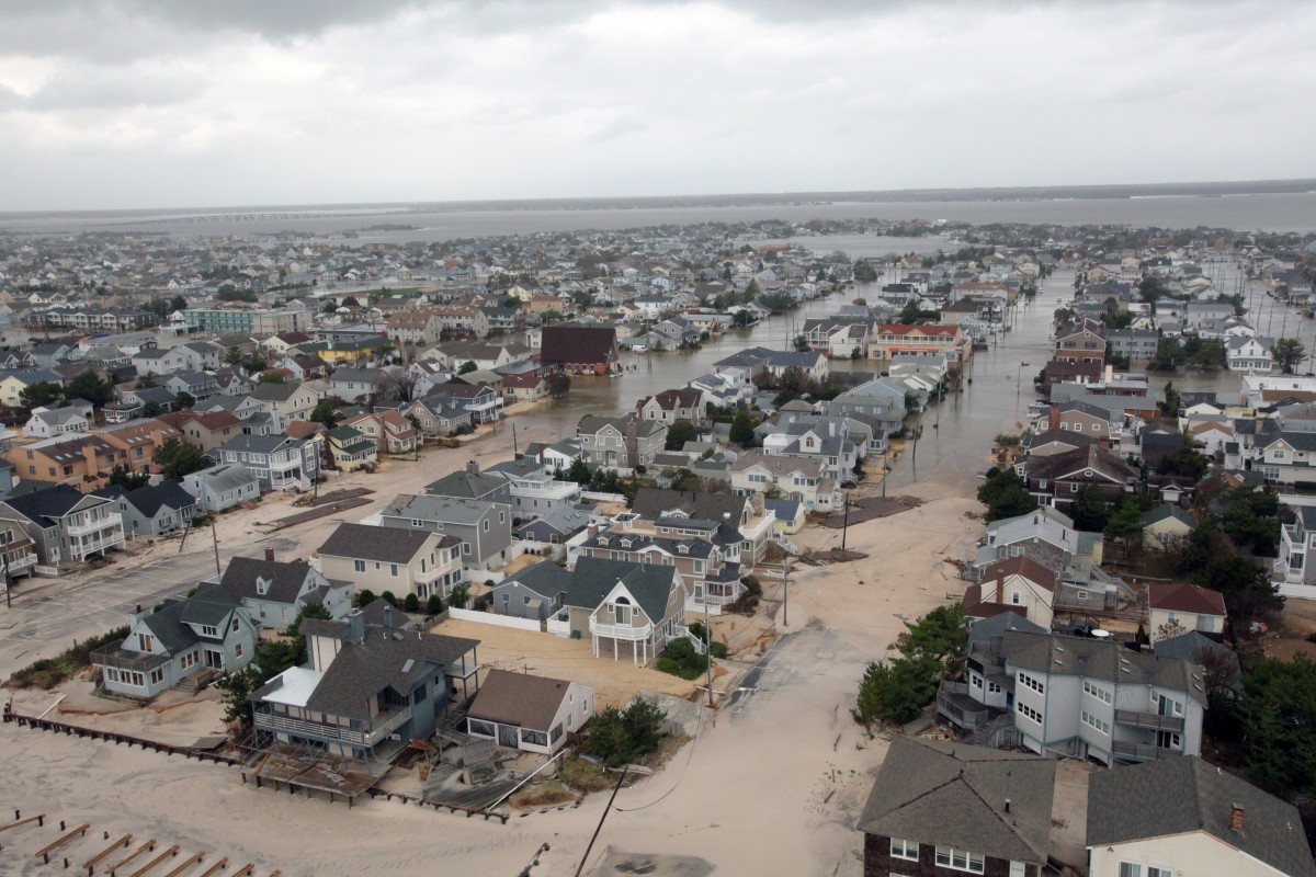 Aerial photos of New Jersey coastline in the aftermath of Hurricane Sandy